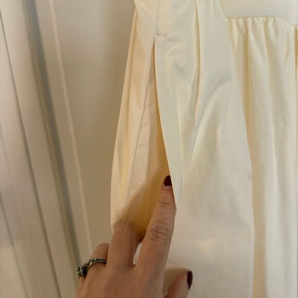 Loft NWT cream poplin bubble hem midi dress size 6 - Picture 7 of 12